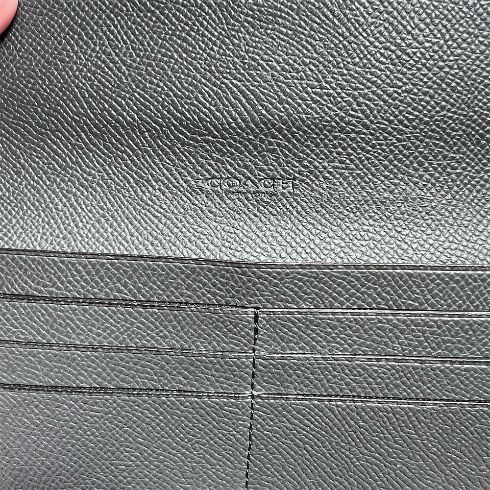 VINTAGE COACH Black Pebble Leather Trifold Wallet with Gold Hardware AUTHENTIC - Picture 9 of 10